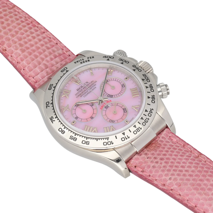 Cosmograph Daytona Beach 40mm 116519 White Gold Pink Mother of Pearl Dial