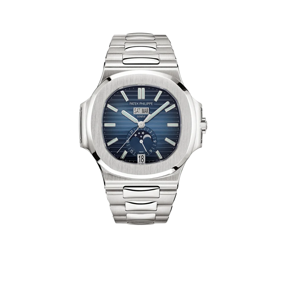 Nautilus 40mm 5726/1A-014 Annual Calendar Moon Phases Stainless Steel Blue Dial