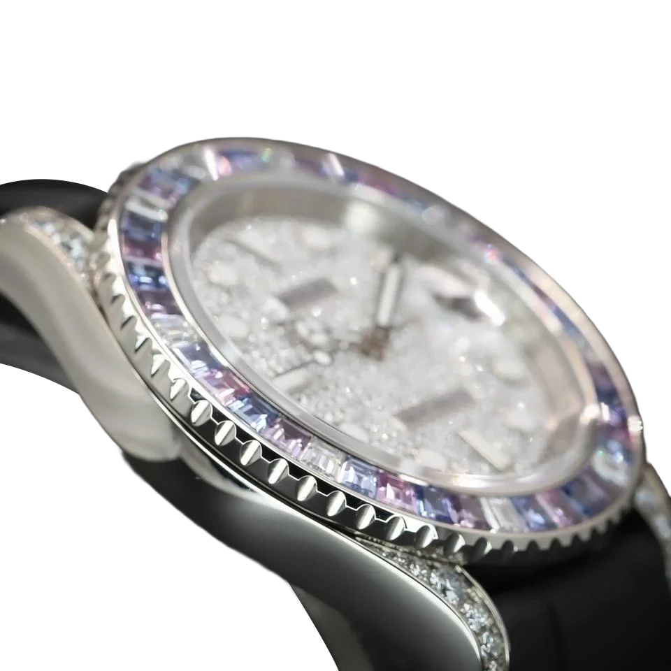 Yacht-Master Cotton Candy 40mm Paved Diamonds White Gold Oysterflex 126679SABR