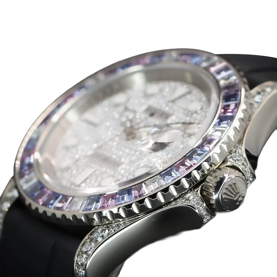 Yacht-Master Cotton Candy 40mm Paved Diamonds White Gold Oysterflex 126679SABR