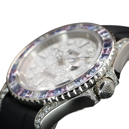 Yacht-Master Cotton Candy 40mm Paved Diamonds White Gold Oysterflex 126679SABR