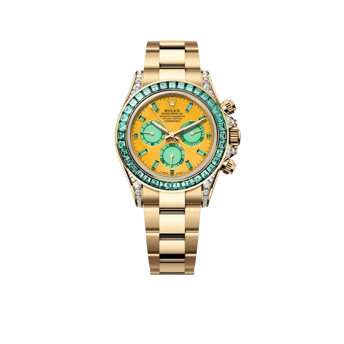 Cosmograph Daytona 'Autumn' Yellow Gold Vivid Green Tourmalines Ref.126598 TML