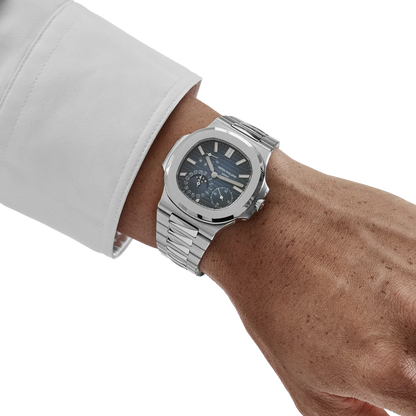 Nautilus 40mm 5712/1A-001 Moon Phase Power Reserve Stainless Steel Blue Dial