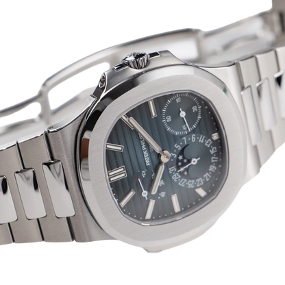 Nautilus 40mm 5712/1A-001 Moon Phase Power Reserve Stainless Steel Blue Dial