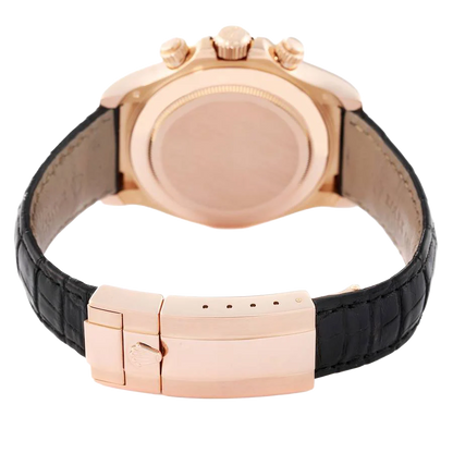 Daytona 40mm Rose Gold Brown Dial Leather Strap Mens Watch 116515