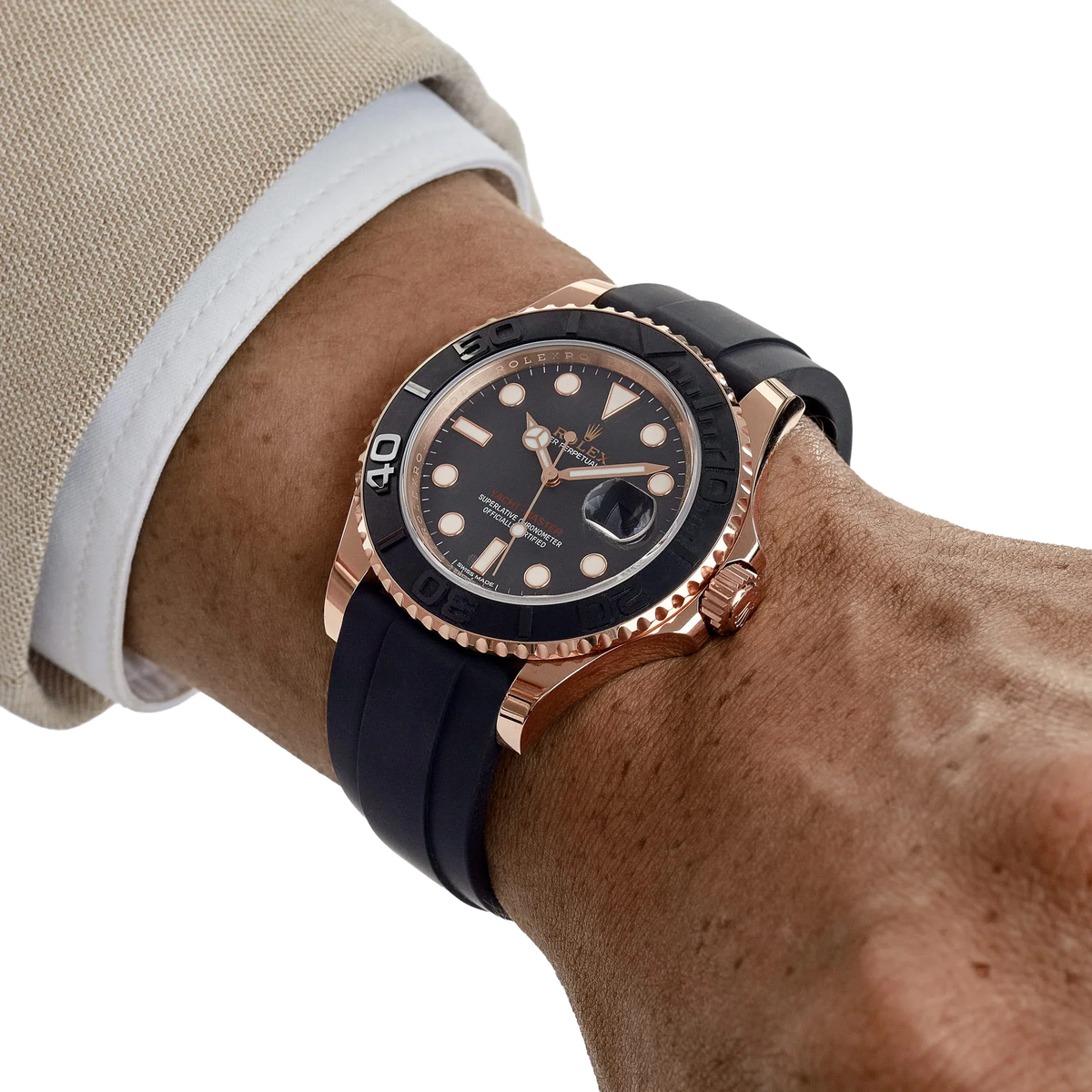 Yacht-Master 40 116655 Rose Gold Black Dial