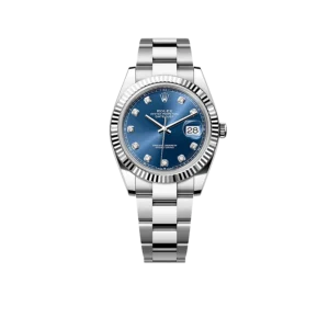 Rolex Datejust 41mm Oystersteel and white gold, blue and diamond-set dial 126334-0015